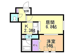 エルフィーノ 1LDKの間取図画像