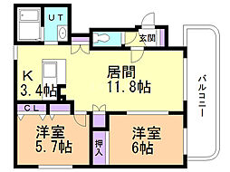 間取図画像 2LDK