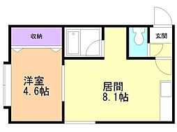 第31森宅建マンション 1LDKの間取図画像