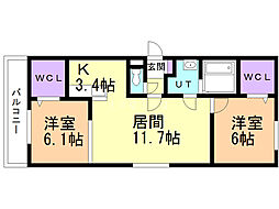 間取図画像 2LDK