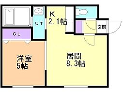LF21 1LDKの間取図画像