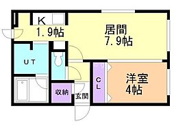 Birch 1LDKの間取図画像