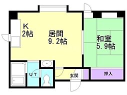 ハイツやまびこ 1DKの間取図画像