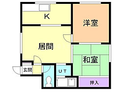 プラザ和泉 2LDKの間取図画像