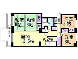ドゥ・ロワイヤル 4LDKの間取図画像