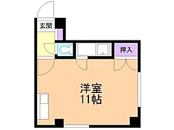 ツインブランシェ東館 ワンルームの間取図画像