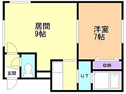 コーポ河谷E 1LDKの間取図画像