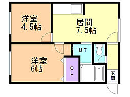 メディックT.S 2LDKの間取図画像