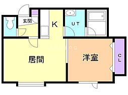 フロルドゥコルザ2 1LDKの間取図画像