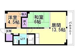 松下ビル 2LDKの間取図画像