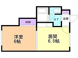 シャトー富與 1DKの間取図画像
