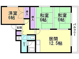 フォレストヒルズ南郷 3LDKの間取図画像