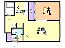 マリーノ 1LDKの間取図画像