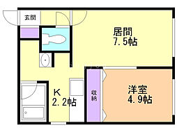 エテルノ白石 1LDKの間取図画像