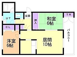 ノースプラザ17 2LDKの間取図画像