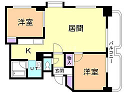 フジエール菊水 2LDKの間取図画像