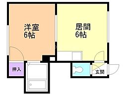 パールビバさっぽろ 1DKの間取図画像
