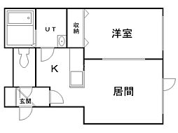 フォレスト本郷10 1LDKの間取図画像