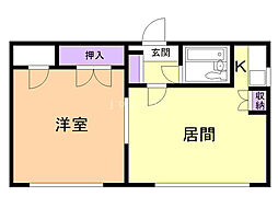 ロイヤルパレス84 1LDKの間取図画像