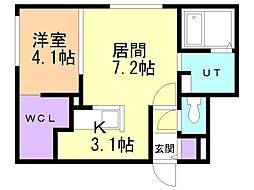 Kanaloa 1LDKの間取図画像