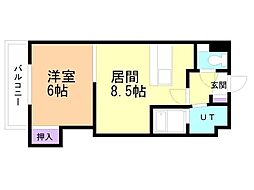 フェアフィールド菊水 1LDKの間取図画像