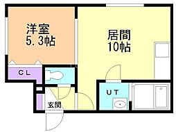 ローズ・アヴェニュー南郷通 1LDKの間取図画像