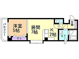 ノースパレス本郷通 1DKの間取図画像