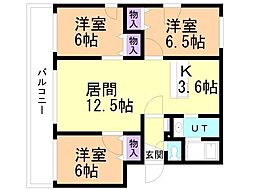 ポプラパークMS2 3LDKの間取図画像
