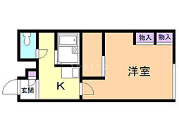 レオパレスブラン 1Kの間取図画像