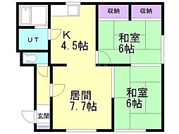 ハイム北 2LDKの間取図画像