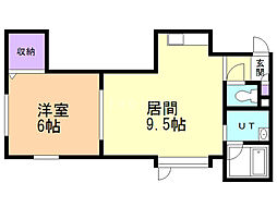 アイフォス白石 1LDKの間取図画像