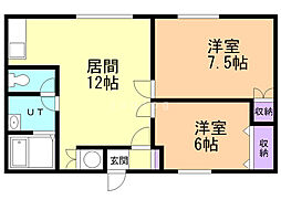 フォレスト菊水元町 2LDKの間取図画像