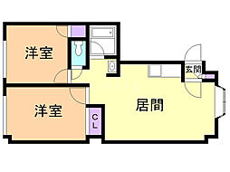 セトル南郷2 2LDKの間取図画像