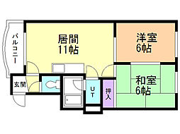 ハイムプロティア 2LDKの間取図画像