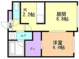 フロレスタ43° 1LDKの間取図画像