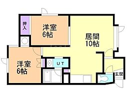 グリーンハイツ平和通 2LDKの間取図画像