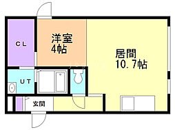 スターエステート 1LDKの間取図画像