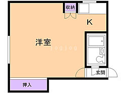 ロイヤルパレス84 ワンルームの間取図画像