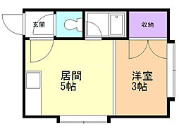 イー・エフ東札幌弐番館 1DKの間取図画像