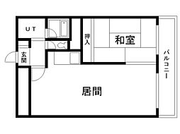 18松井ビル 1LDKの間取図画像
