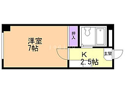 澄川銀座パレス 1Kの間取図画像