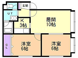 ソシアルトミイNo.60 2LDKの間取図画像