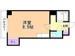 103松井ビル 10階ワンルームの間取り