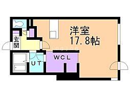 札幌市豊平区月寒中央通5丁目マンション ワンルームの間取図画像