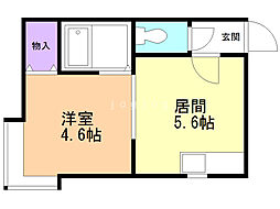 ライフステージ豊平 1DKの間取図画像