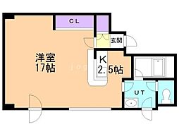 ドミローレル平岸 1Kの間取図画像