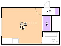 サザンポート ワンルームの間取図画像