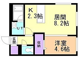 カレラ学園前 1LDKの間取図画像