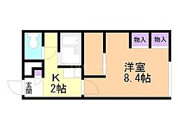 レオパレスハピネス 1Kの間取図画像