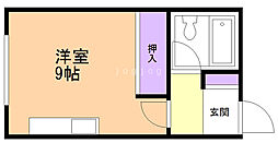 コーポアフロス ワンルームの間取図画像